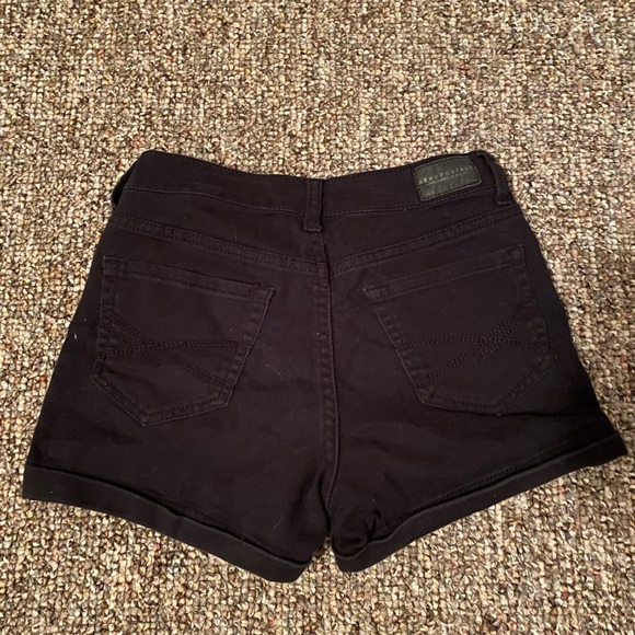 Aeropostale Black High Waisted Midi Jean Shorts - Picture 2 of 3